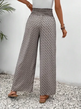 Pantalon à jambes larges pour femmes grande taille, mode printemps été à la mode et polyvalent ceinture élastique