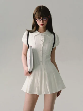 Robe trapèze en dentelle de haute qualité élégante et Sexy chemise à manches courtes